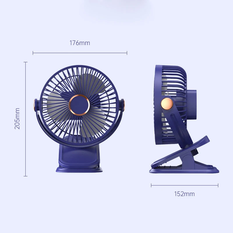 Clip Fan 5 Speed Electric fan USB Quiet Mini Home Office Desk Fans Air Cooler Outdoor Portable Cooling Clip on Fan for Strollers