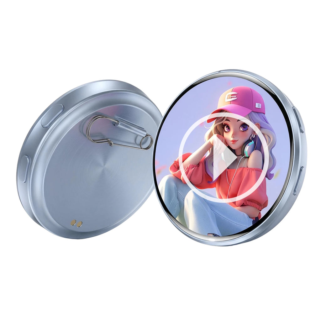 DIY Electronic Badge JPG GIF Video Dynamic Display Badge Anime Digital Display Badge Phone APP User-defined Picture Badge