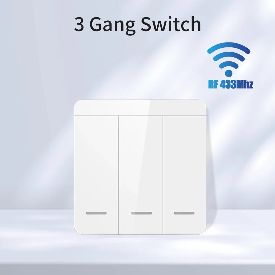 Wifi RF 433MHz Smart Switch Tuya Smart Life Alexa Google Alice Voice Control Remote Wireless Wall Panel Module for Led Lighting