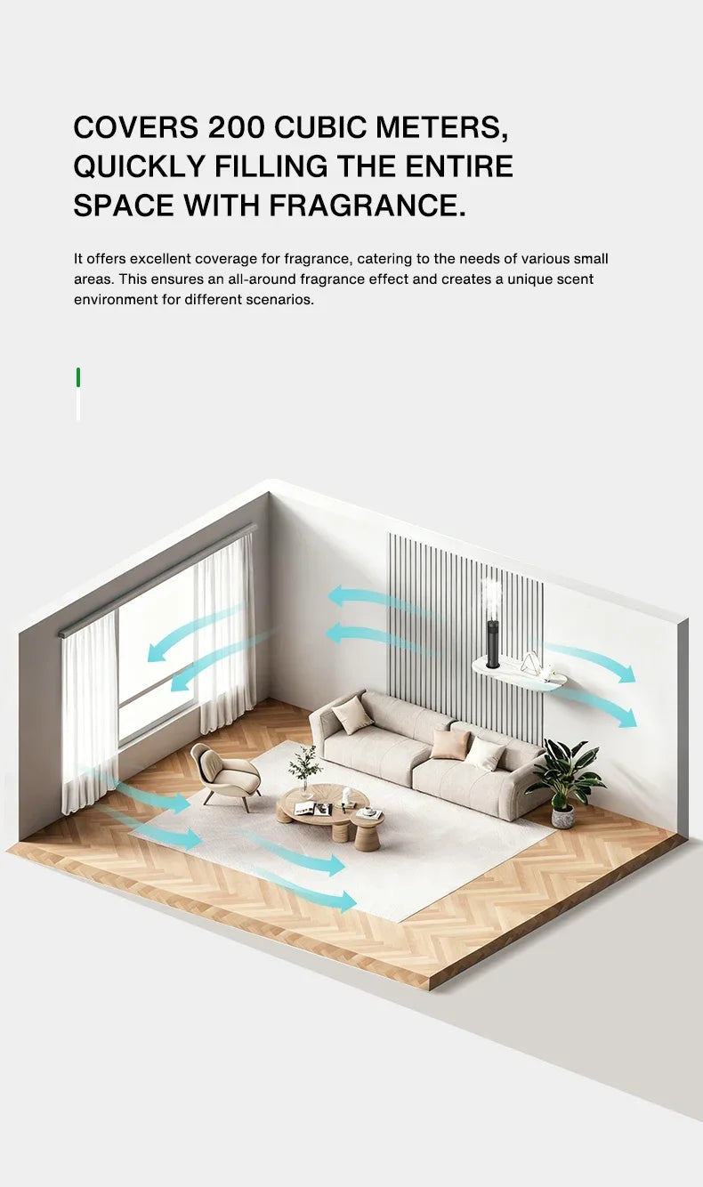 Smart Electric Essential Oil Diffuser Smell Distributor Fragrance Diffuser 200m³ Waterless Scent Air Freshener for Home Hotel