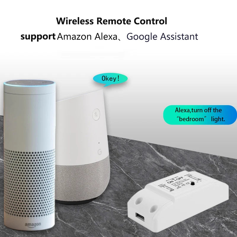 Basic WiFi Switch Relay Module DIY MINI Home Switch SmartLife APP Wireless Voice Remote Control Timer Switch Alexa