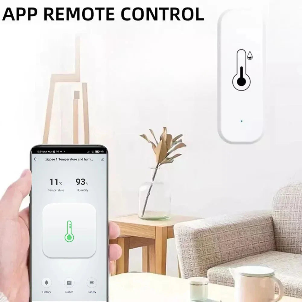 Zigbee 3.0 Temperature Humidity Sensor Thermometer Hygrometer APP Remote Alarm Via Zigbee2mqtt Alexa Google Assistant