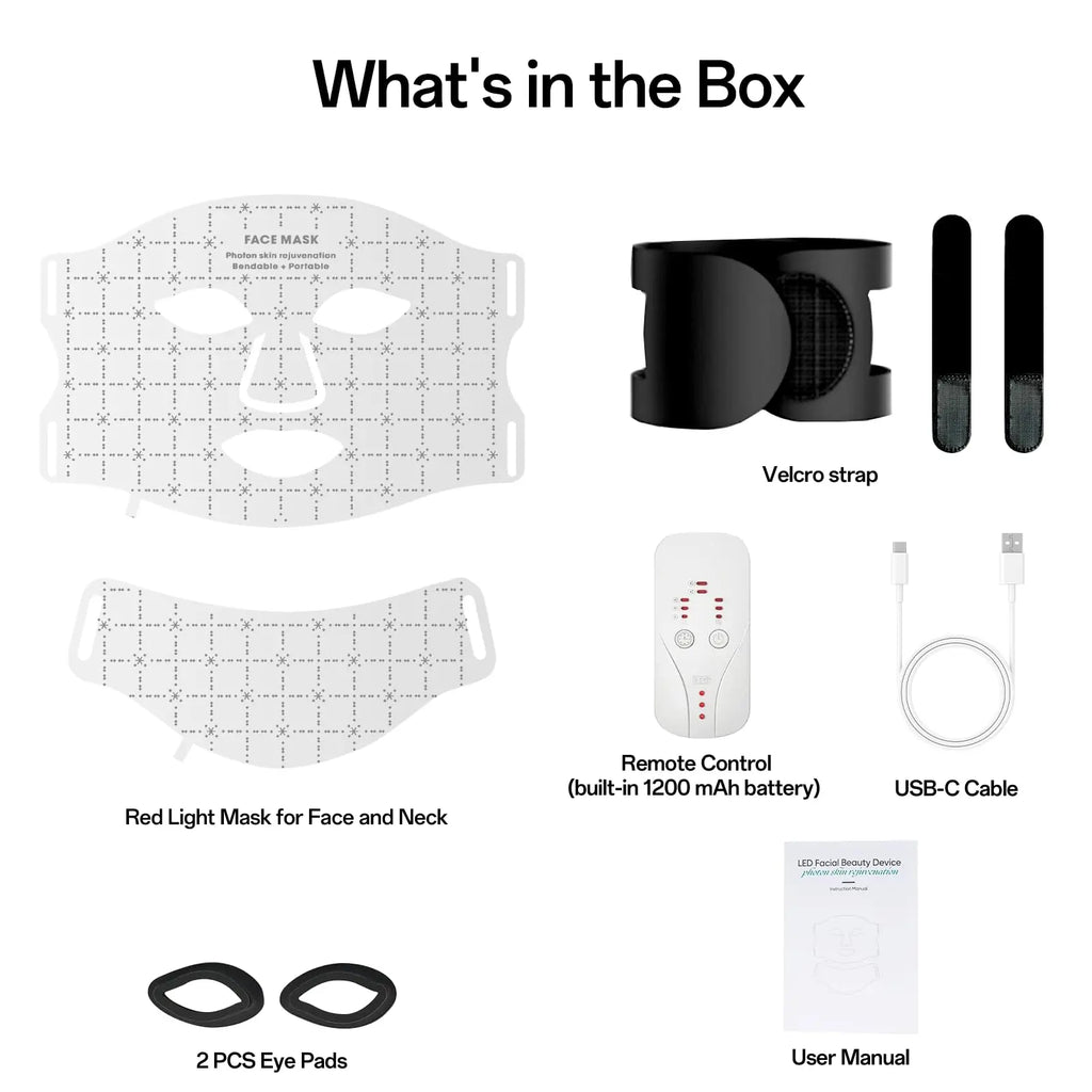 Portable 7 Colors Led Face Mask Skin Care Beauty Device Red Light Therapy Mask USB Rechargeable and Ergonomic Design for Home