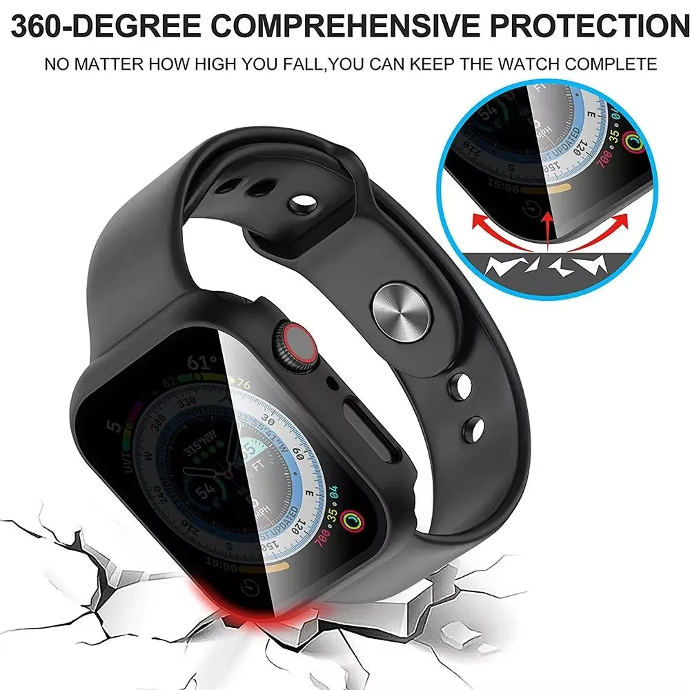 Privacy Glass+Case For Apple Watch 10 42mm 46mm Tempered Anti-Peeping Screen Protector Cover For iWatch series 10 Accessories