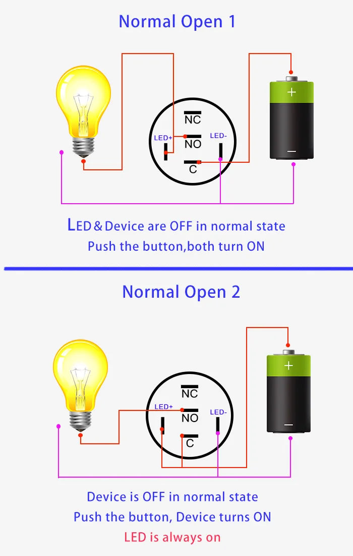 16/19/22mm Latching Push Button Switch 12/24/220V On Off BLack with LED  for with Wire Socket Plug Self-Locking/Self-reset power