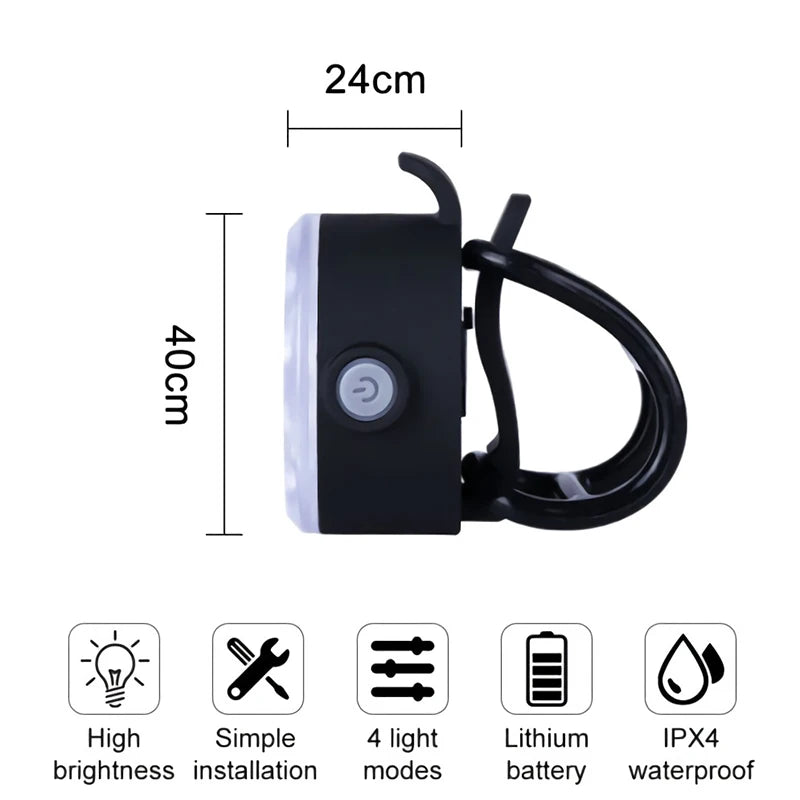 BUCKLOS Bike Light Set Rechargeable Rear Light Front Lamp Waterproof Riding Headlight USB MTB Taillight Led 1PC Cycling Parts