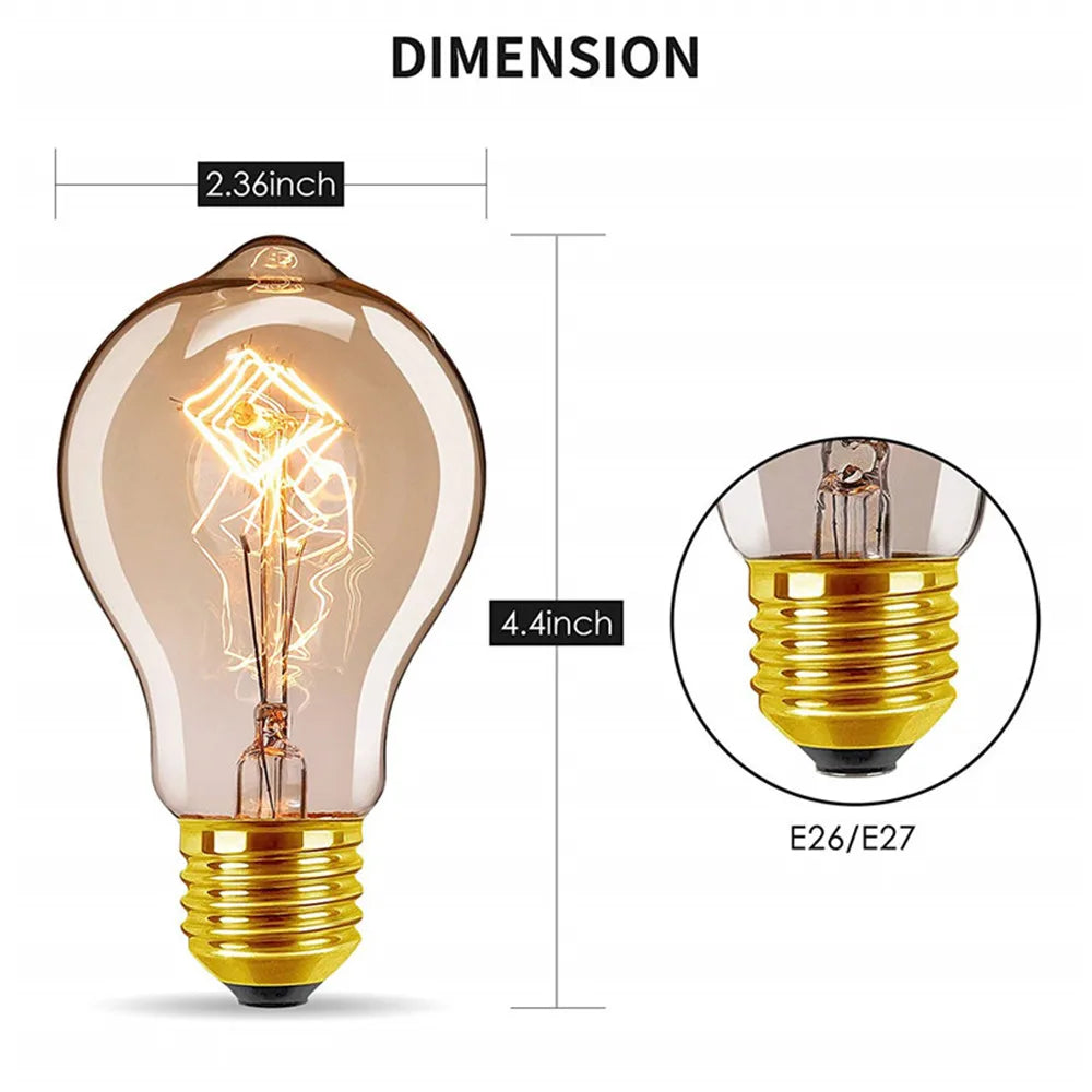 T300 A19 ST48 Antique Tubular Light 40W T45 Retro Dimmable Decorative Incandescent Vintage Edison Light Bulb Filament 220V 240V