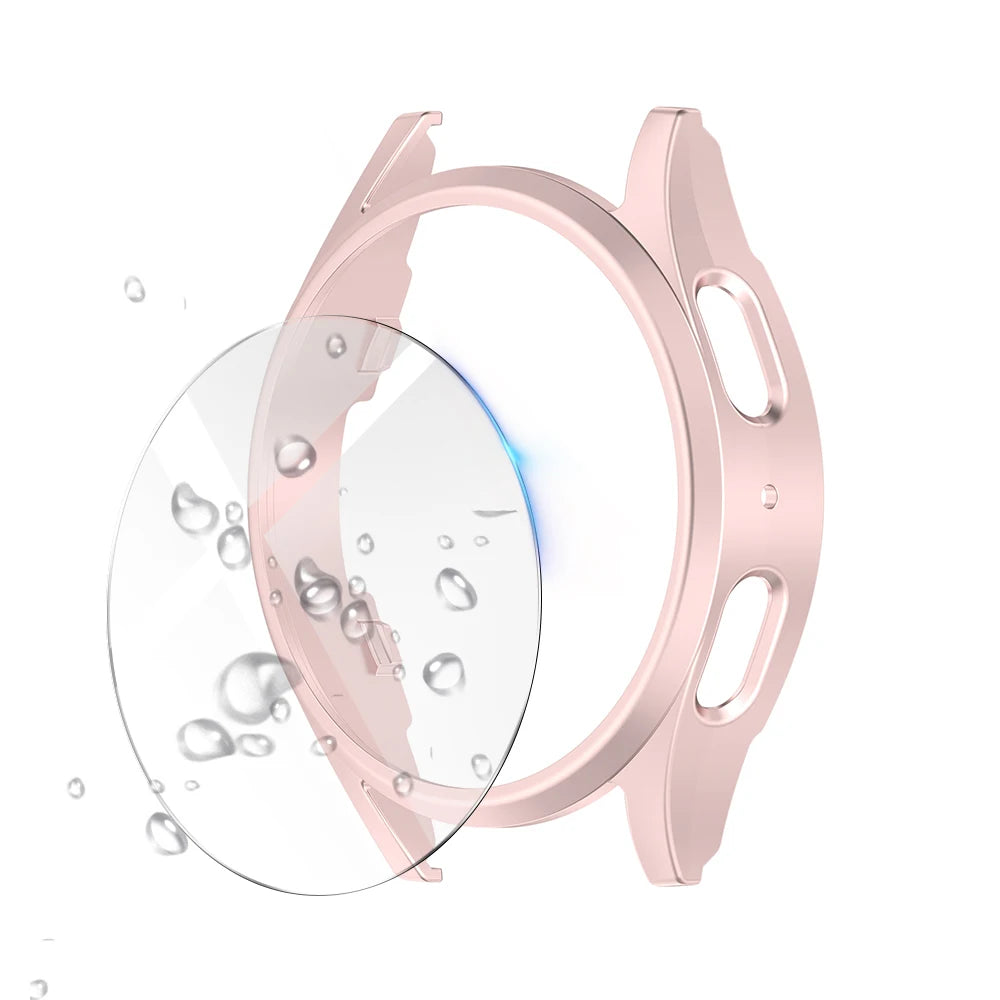 Glass+Case for Samsung Galaxy Watch 7 40mm/44mm Screen Protector Tempered Glass&Hard PC Protective Bumper Cover Accessories Set