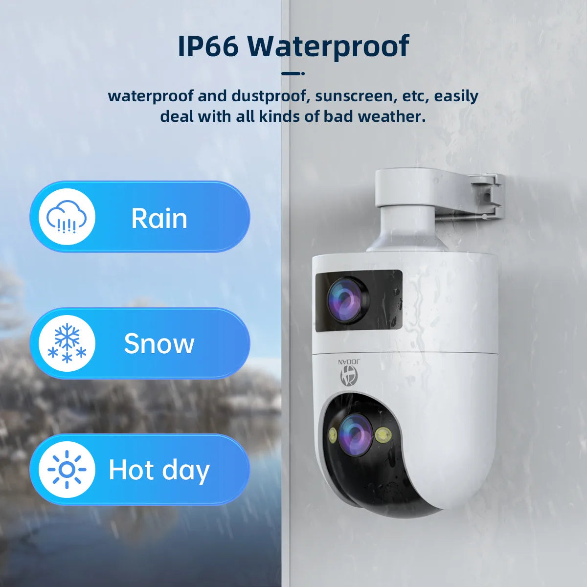 Jooan 4K 8MP Dual Lens Dual Screen IP Camera Wifi Outdoor PTZ Camera AI Auto Tracking CCTV camera Audio Video Surveillance