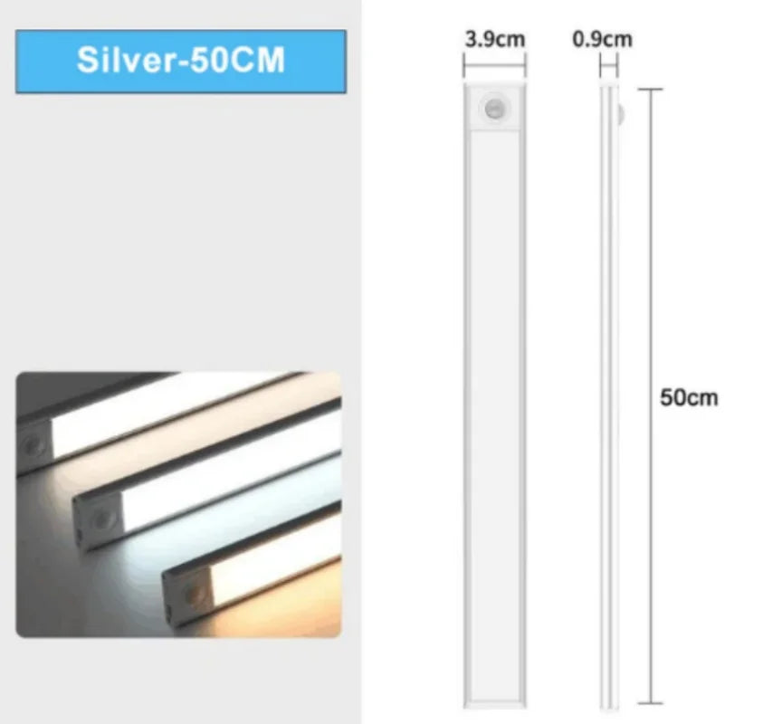 Night Light TYPE-C USB Lights Motion Sensor LED Three colors in one Lamp For Kitchen Cabinet Bedroom Wardrobe Indoor Lighting