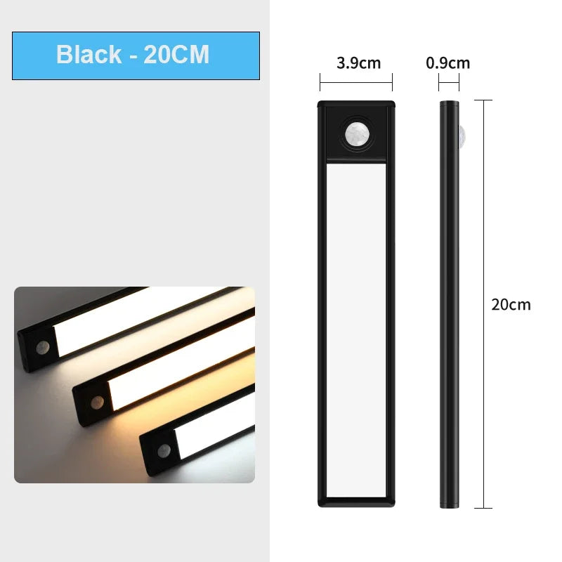 Night Light TYPE-C USB Lights Motion Sensor LED Three colors in one Lamp For Kitchen Cabinet Bedroom Wardrobe Indoor Lighting