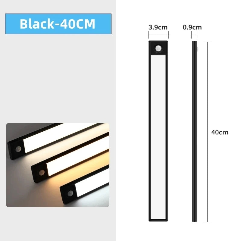 Night Light TYPE-C USB Lights Motion Sensor LED Three colors in one Lamp For Kitchen Cabinet Bedroom Wardrobe Indoor Lighting