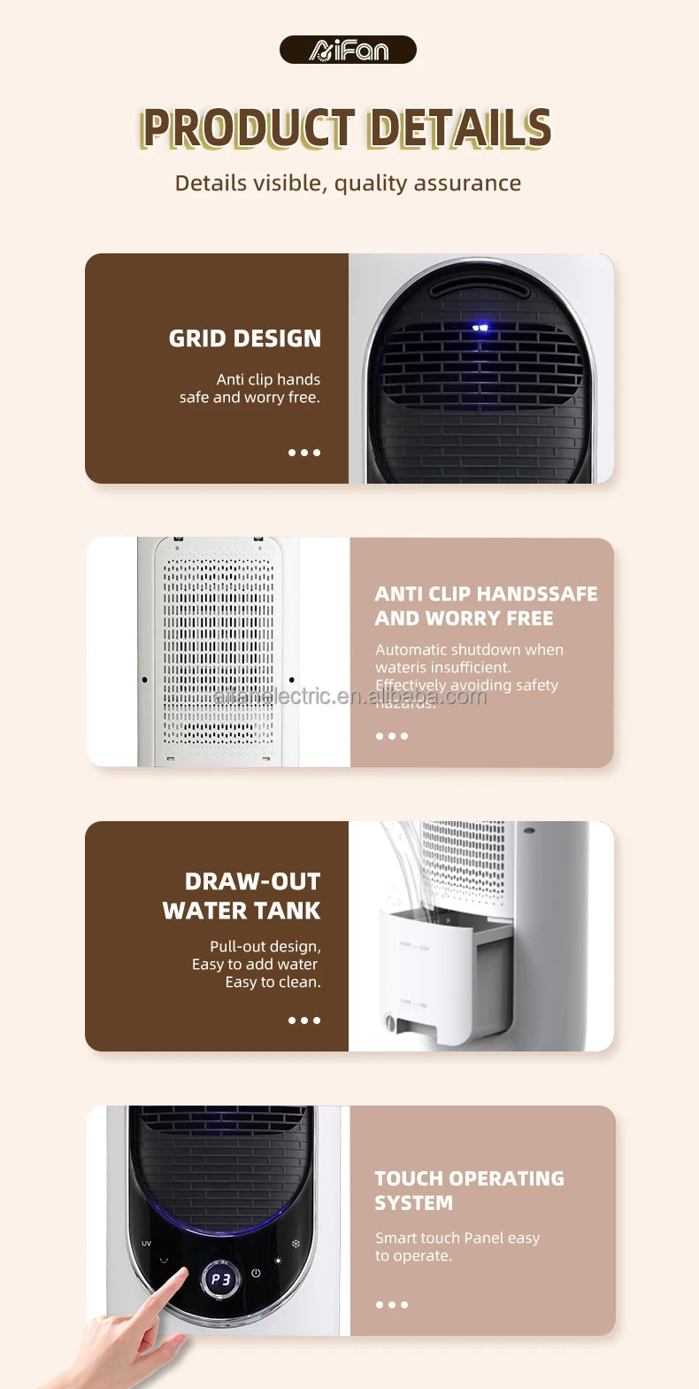New Smart Fan Cooling Purpose Office Home Indoor Portable Bladeless Electric Fan Heater with Remote Controller
