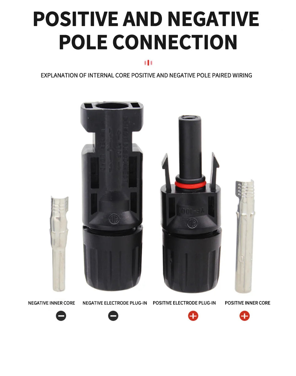 400/200/100/40/20/10 Pcs Photovoltaic Solar Connector 1000V30A Wholesale Panel Connectors Kit for PV/MC Cable 2.5/4/6mm²