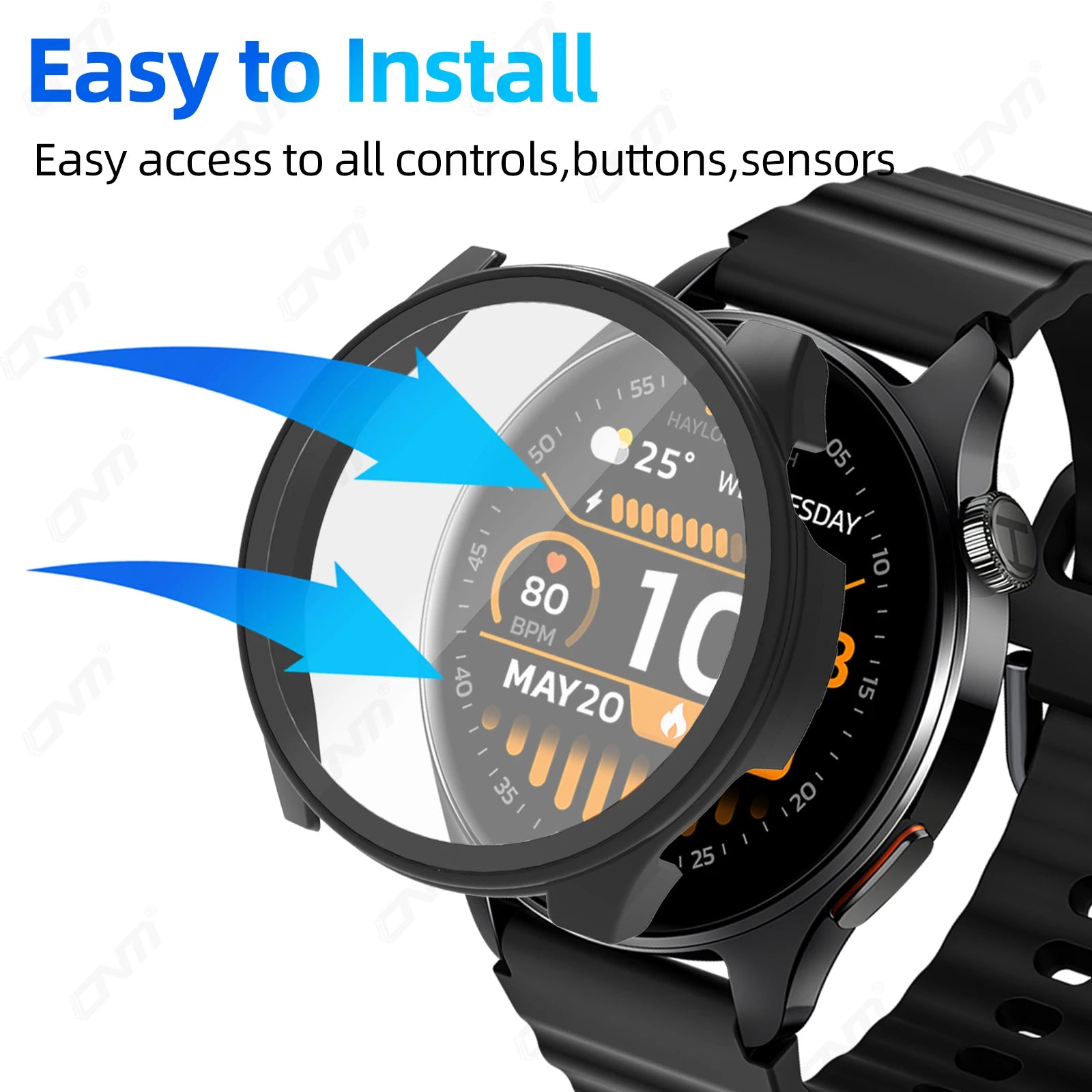 Glass+Case for Haylou Watch 4S Tempered Glass Anti-scratch Screen Protector & Hard PC Protective Bumper Covor Accessories