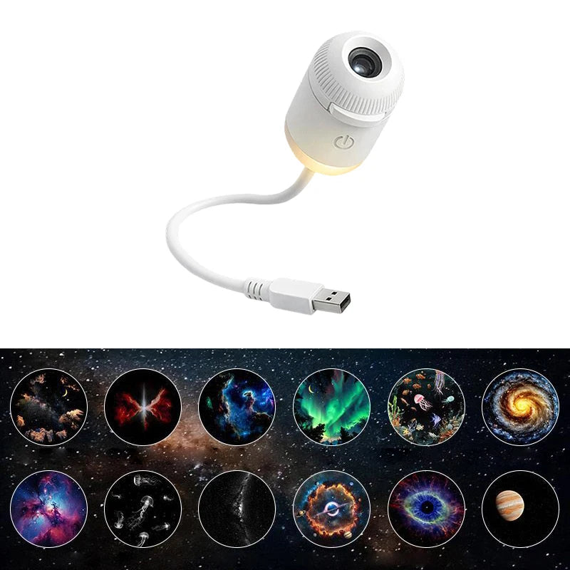 Wireless Galaxy Projection Led Night Light Rechargeable Wall Atmosphere Lamp For Car, Living Room Bedroom Home Decor Lighting