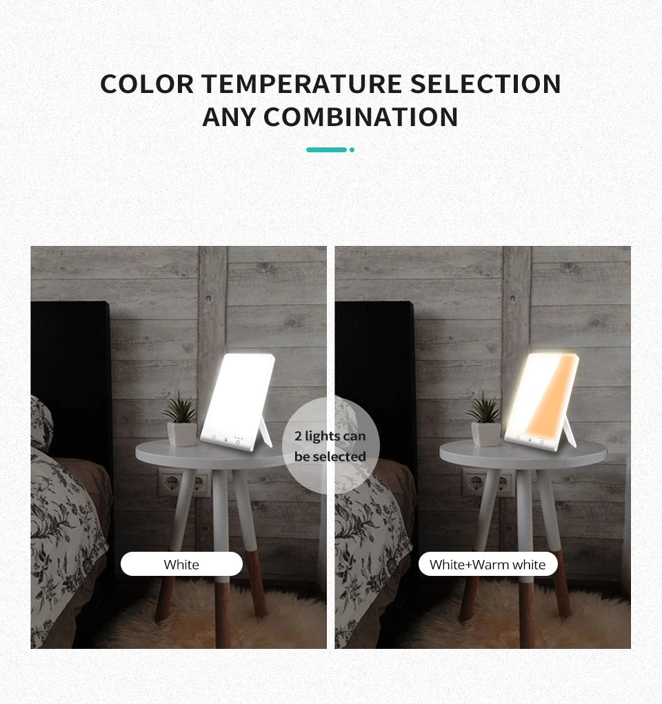 10000 Lux LED SAD Light Daylight Therapy Lamp 3200k Happy Mood Light Touch Dimmable for Winter Anti Depression LED NightLights