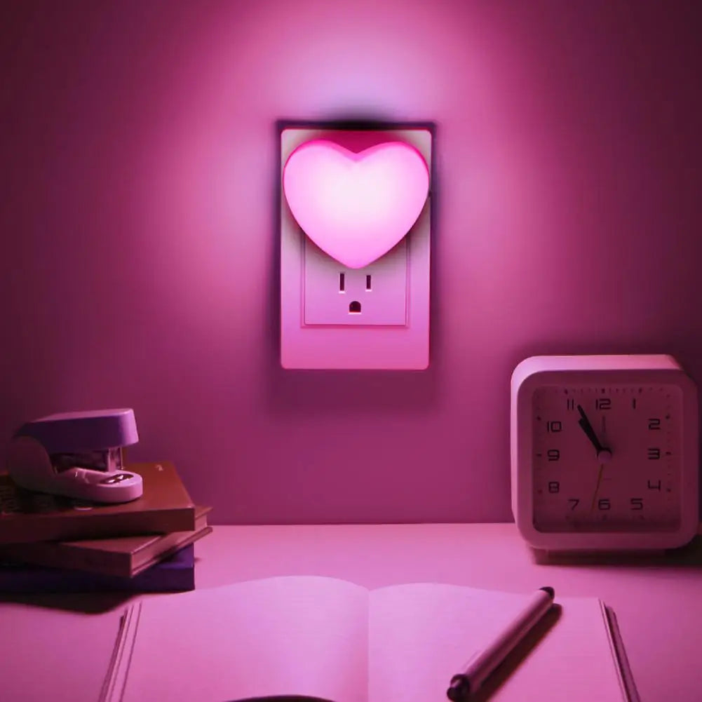 Heart Shape Night Light LED Night Light Sensor Control Night Lamp Energy Saving LED Sensor Lamp Bedroom Stair Hallway Night Lamp