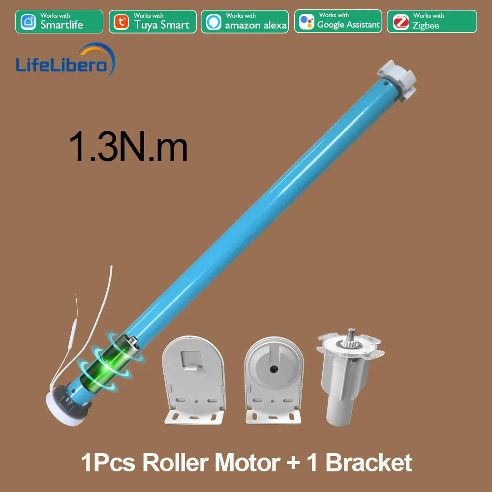 Lifelibero Tuya Zigbee Battery  Window Smart Curtains Blinds Roller Motor For 37 38mm Tube Work Alice Alexa Smart Speaker Home