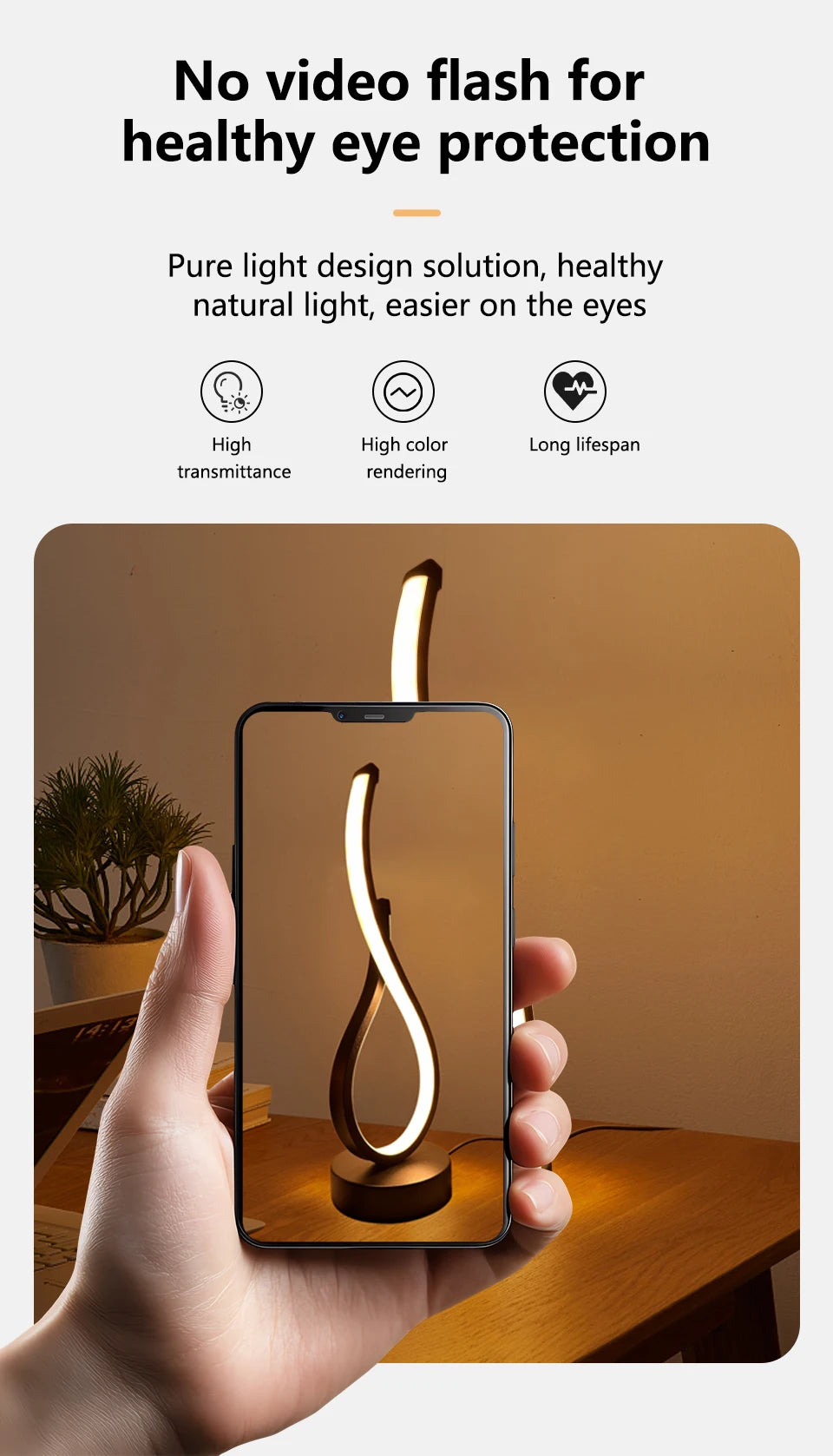 LED Night Table Lamp Modern Spiral Dimmable Bedside Bedroom Lamps Nightstand Desk Lamp Night Light for Living Room Home Office
