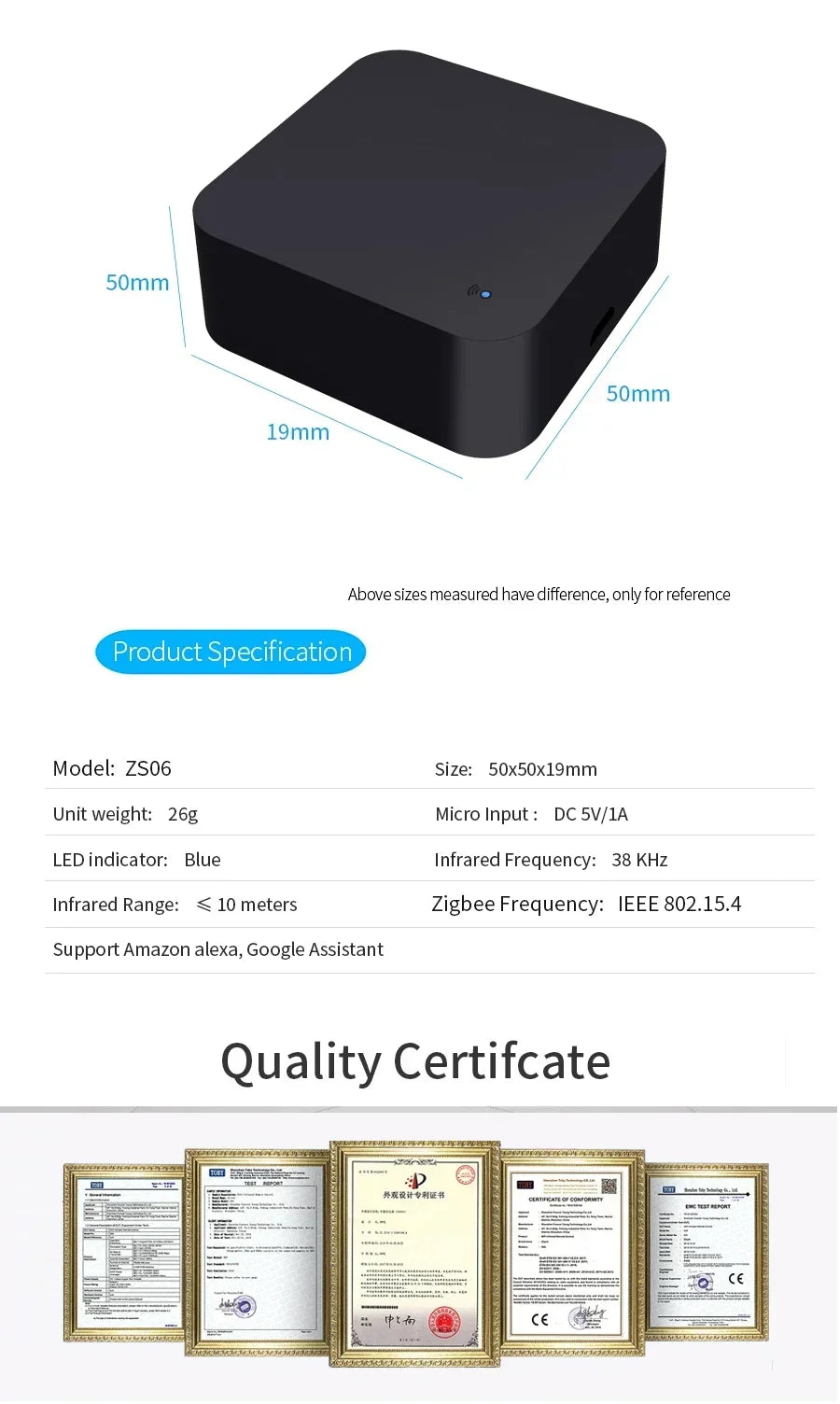 Tuya Zigbee 3.0 Smart IR Remote Control For Alexa Google Home For AC TV Smart Home Blaster Infrared Universal Remote Controller