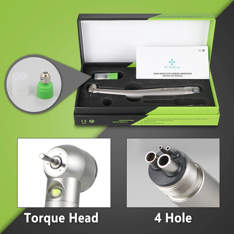 Dental LED High Speed Handpiece Dentist Tips E-Generator rotation Push Button Triple Water Ceramic Rotor Dentistry Sets