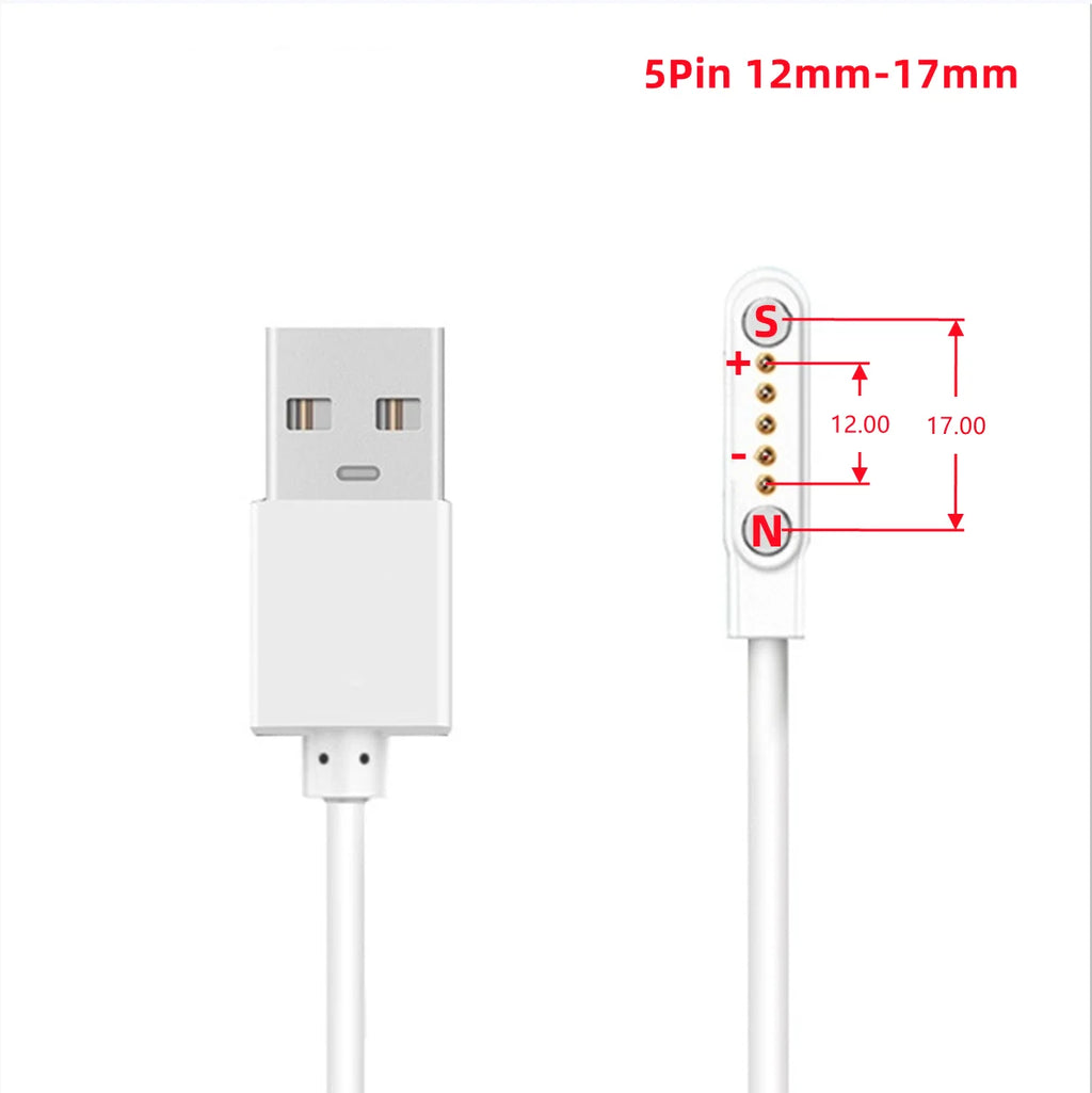 Smart Watch Magnetic Charging Cable USB Charger 2Pin 4Pin Long Power Adapter Line For Smartwatch Juicer Facial Beauty Devices