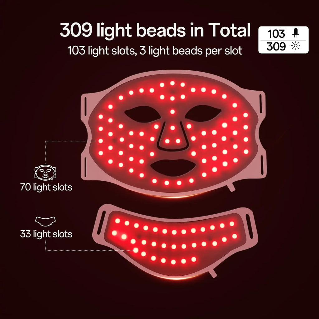 Portable 7 Colors Led Face Mask Skin Care Beauty Device Red Light Therapy Mask USB Rechargeable and Ergonomic Design for Home