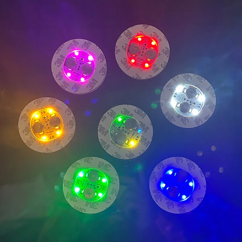 10pcs LED Light Coaster Illuminated Wine Bottle Stickers Illuminated Wine Bottle Mat Drinking Club Bars Party Decor Light
