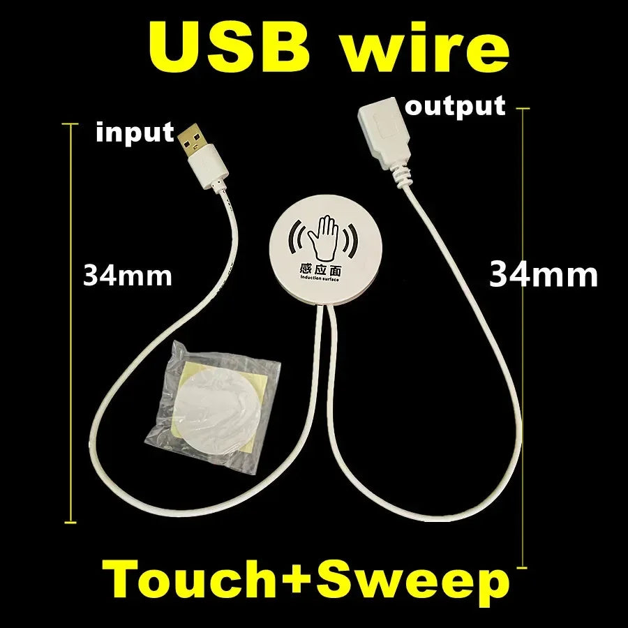 Aswesaw Sweep Dimmer Sensor Penetrating Switch DC 5V 12V 24V Wood Panel Touch Switch LED Dimmable Touch Sensing Hidden