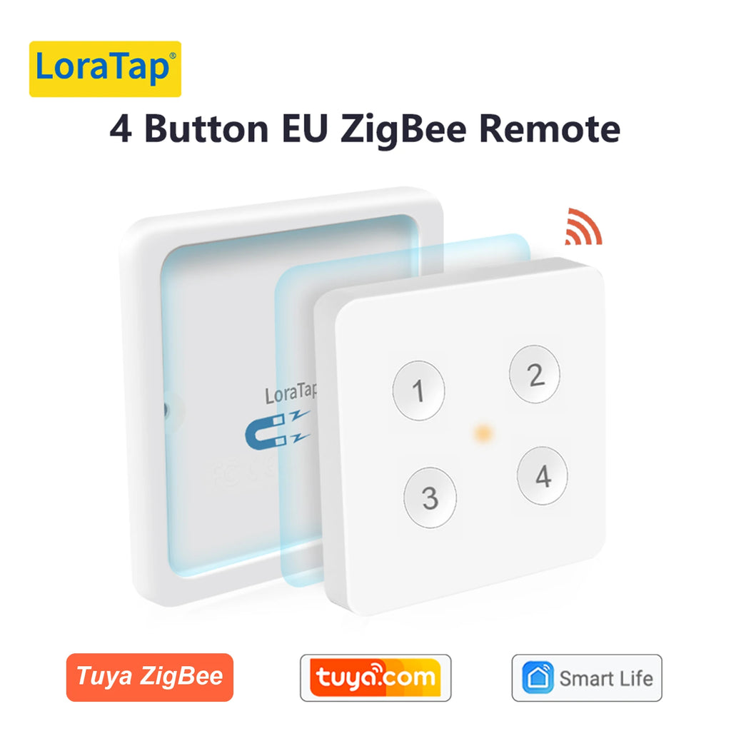 LoraTap ZigBee 3.0 Wireless 14 EU US Push Button Remote Tuya Scene Automation Control Switch Smart Life App Hub Need