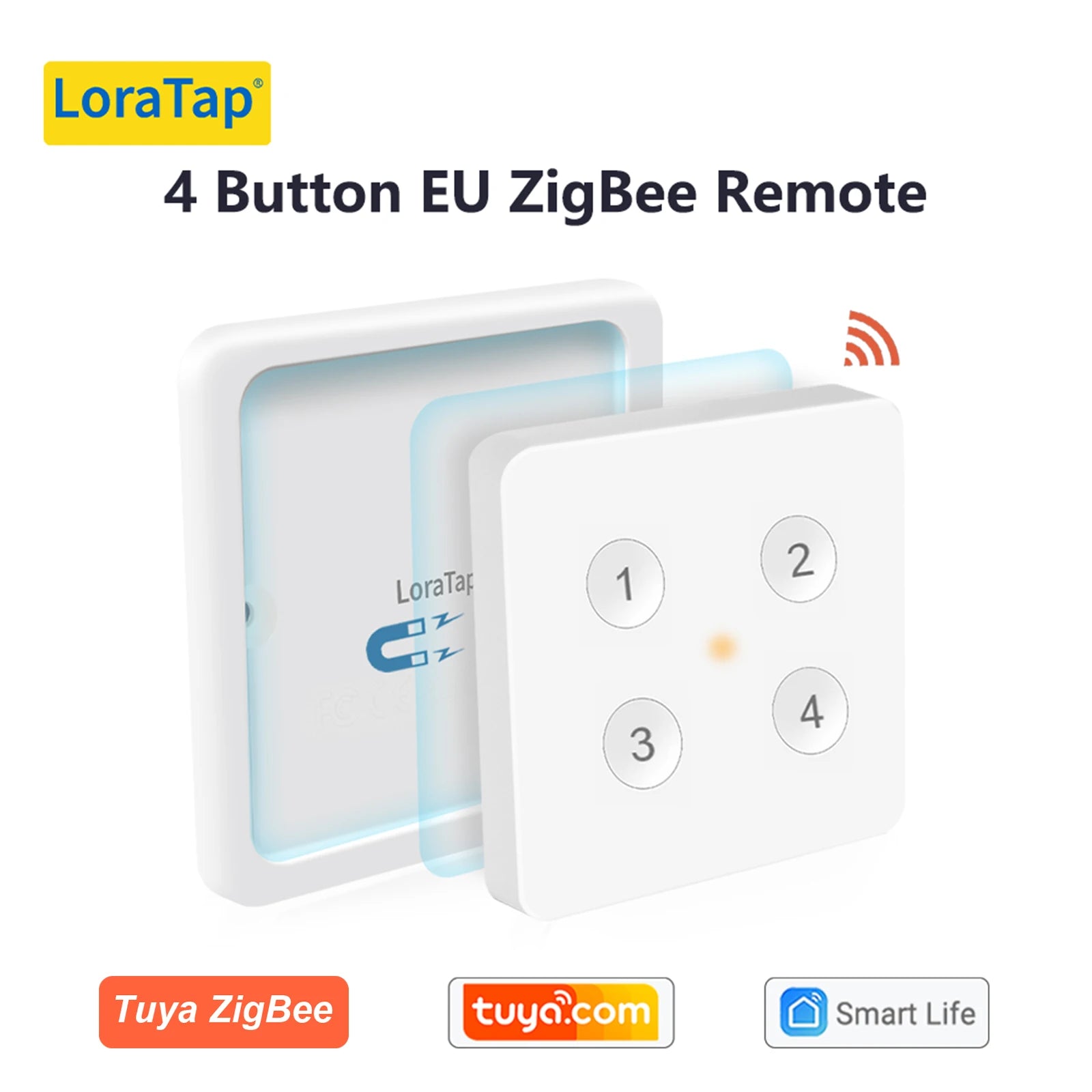 LoraTap ZigBee 3.0 Wireless 14 EU US Push Button Remote Tuya Scene Automation Control Switch Smart Life App Hub Need