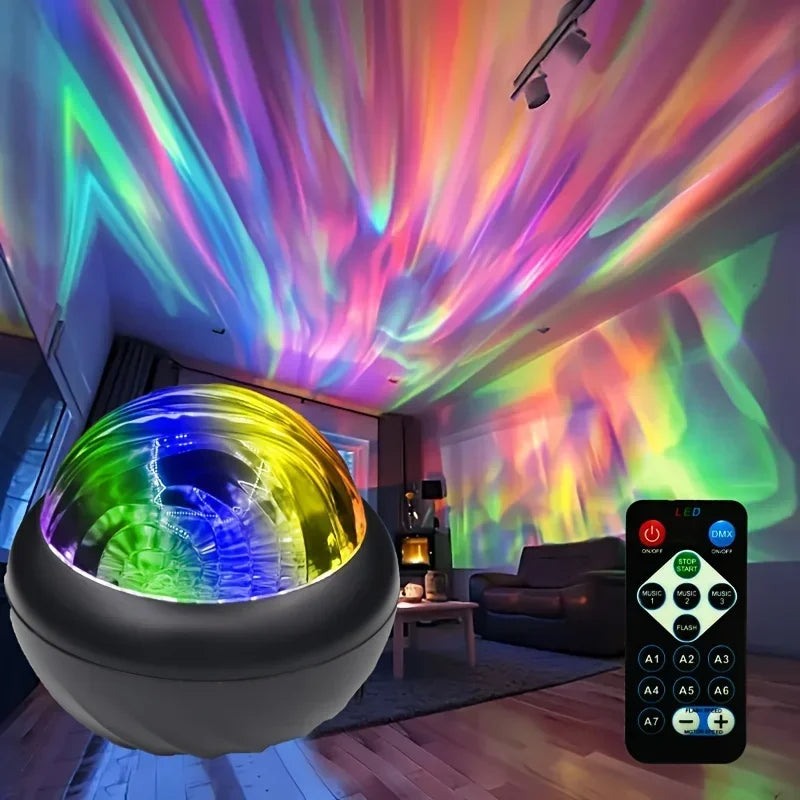 Mystic Aurora LED Sphere - USB Remote Control, Adjustable Brightness Christmas Decoration, Multi-color Northern Lights Projector