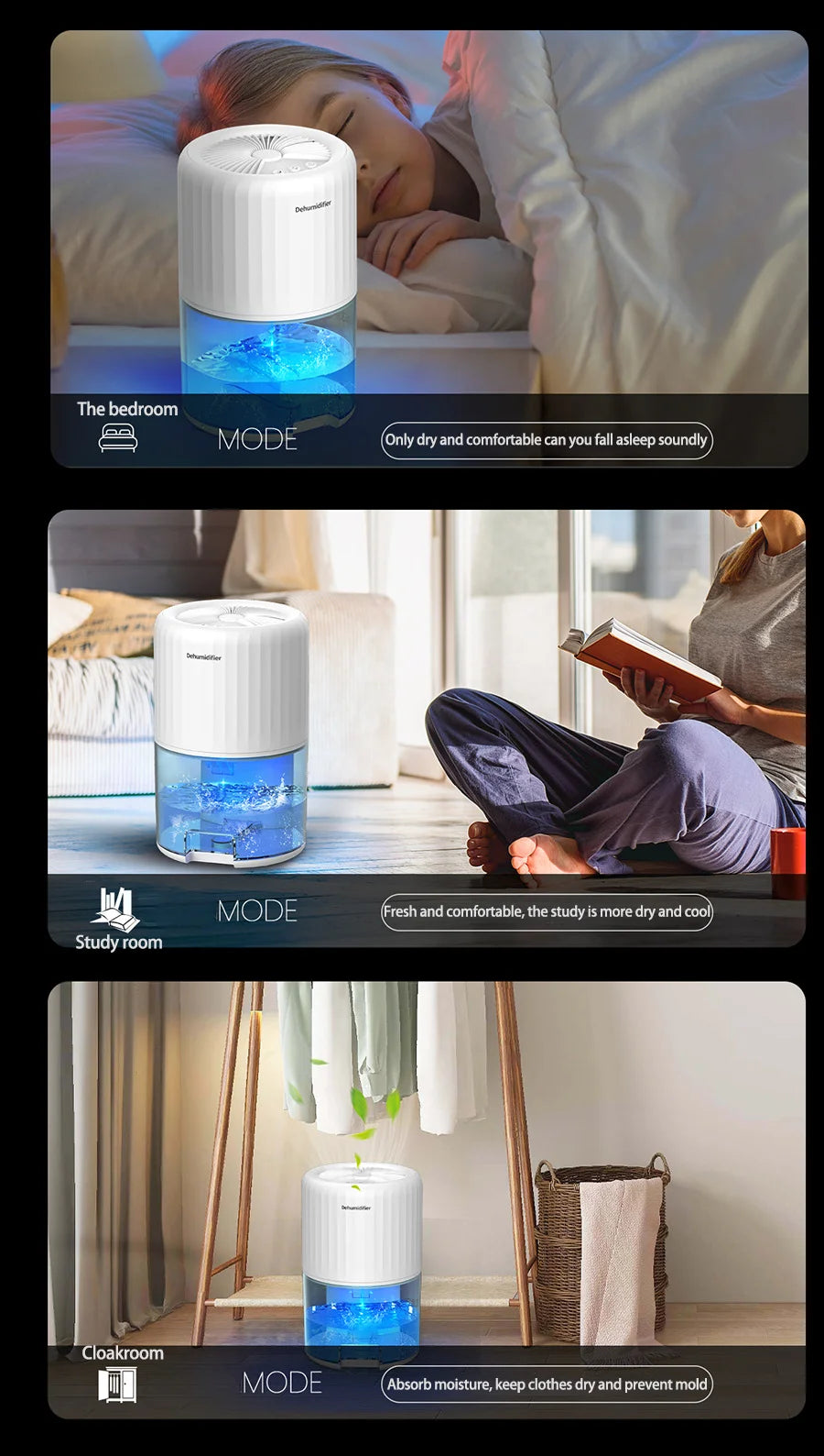 NEW Dehumidifier household intelligent dehumidifier indoor moisture absorption silent small air dryer dehumidifier