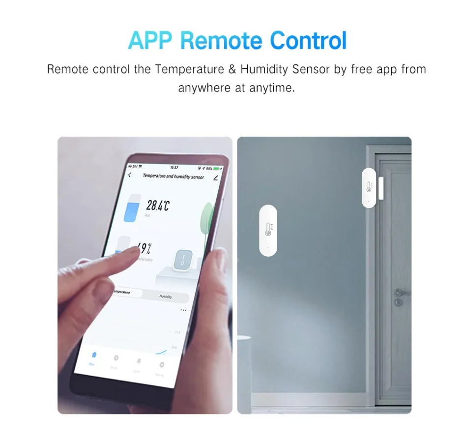 Tuya Zigbee Temperature & Humidity Sensor, Real-time Monitoring, Precise Readings, Seamless Integration for Optimal Comfort