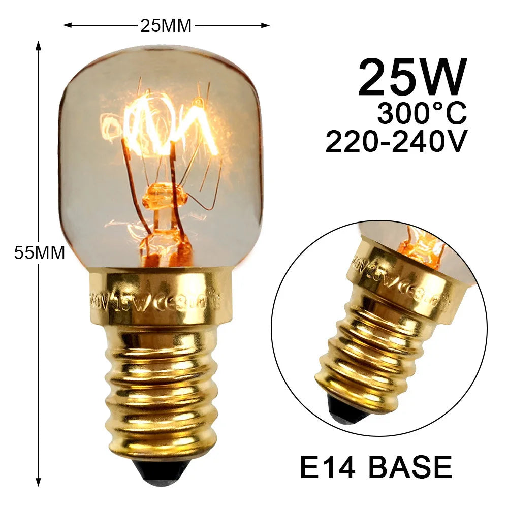 CE14 Small Bulb 25W Aromatherapy Bulb Oven Bulb Heat-resistant Material Salt Crystal Lamp For Professional Kitchens Lighting
