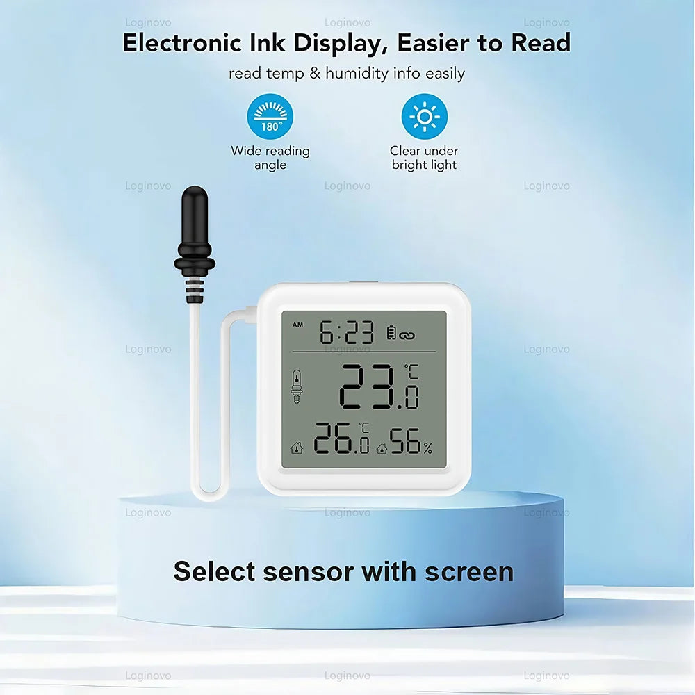 Tuya Temperature Humidity Sensor With External Probe Smart Home WiFi/Zigbee Hygrometer For Fridge Water Pool Thermostat Alarm