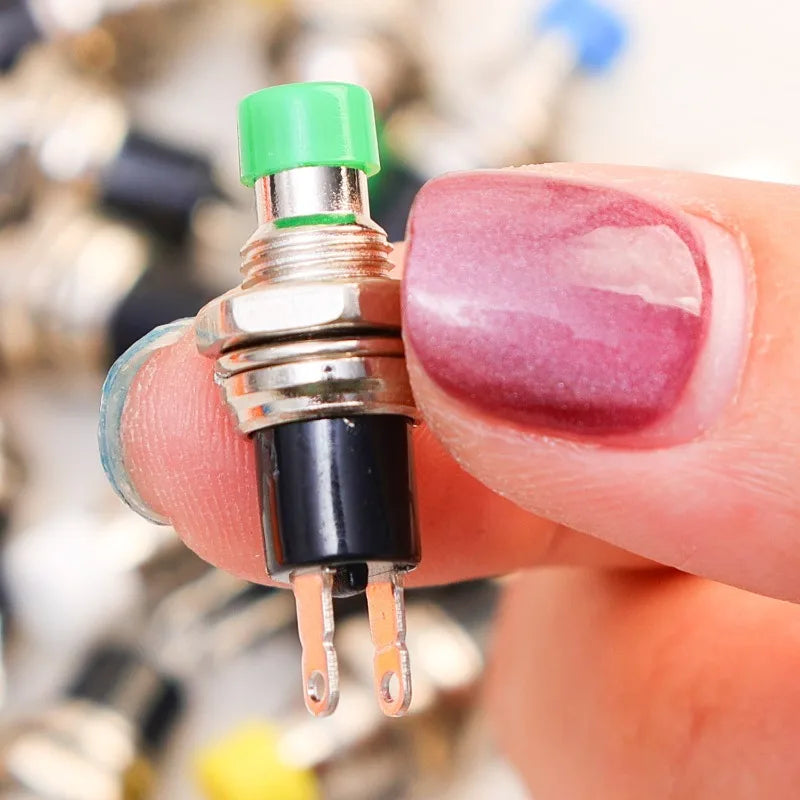 7Mm Momentary Push Button Switch Mini Pushbutton Switches Reset Jog Lock Free Switch Pre-Soldered Normal Open Light Pushbuttons