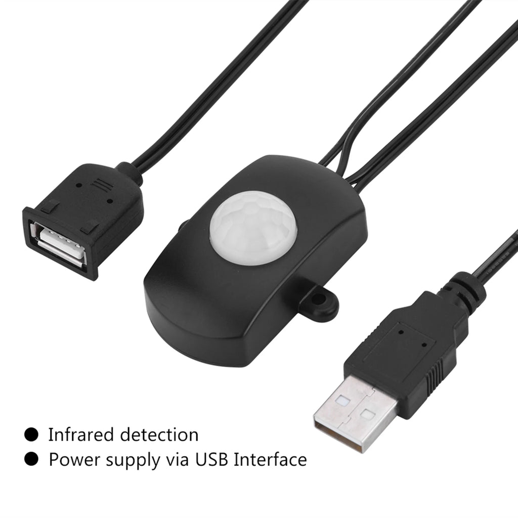 2A 5-24V Mini PIR Motion Sensor Auto Switch USB Interface for LED Strip Light Home Security Energy Saving Light