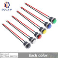 Momentary Push Button Switch With Cable 16mm 6A/125VAC 3A/250VAC Round Switches R13-507 BLACK RED GREEN WHITE BLUE YELLOW