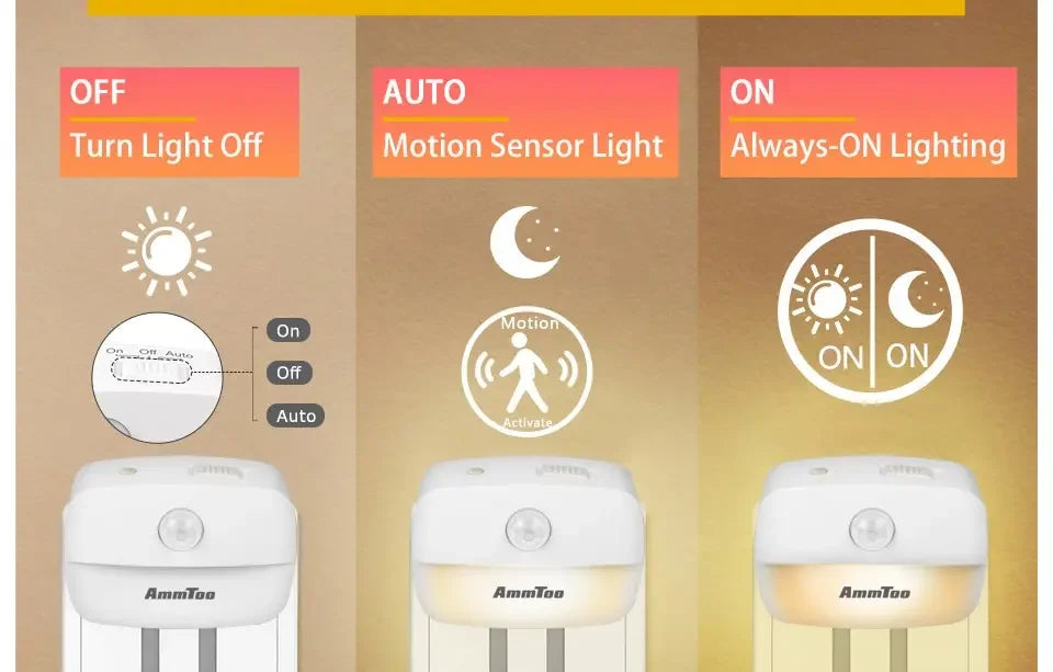 AC85-265V Led Night Light with Motion Sensor EU US Socket PIR Human Infrared Induction Lamp Plug in Wall Bedroom Hallway 3 Color