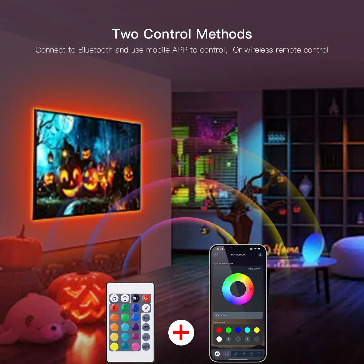 Creative USB 5V LED RGB Strip Light Dimmable APP Control Wireless Bluetooth With Remote Controller Bedroom Mirror Computer Decor