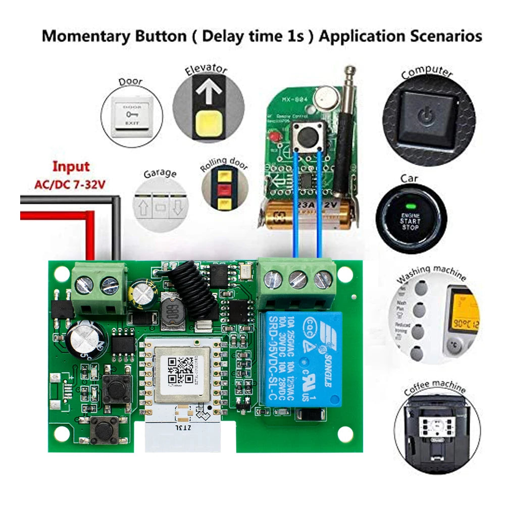 Zigbee 1 2 4 Gang Switch Relay Module Dc 12v 24v 220v Dry Contact 4CH Din Rail Controller Works with Tuya Alexa Gateway Required