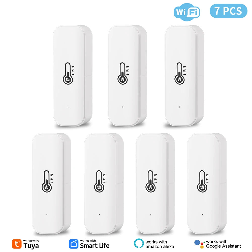 1~10PCS Tuya WiFi Temperature and Humidity Sensor Remote Monitor For Smart Home Work with Alexa Google Assistant