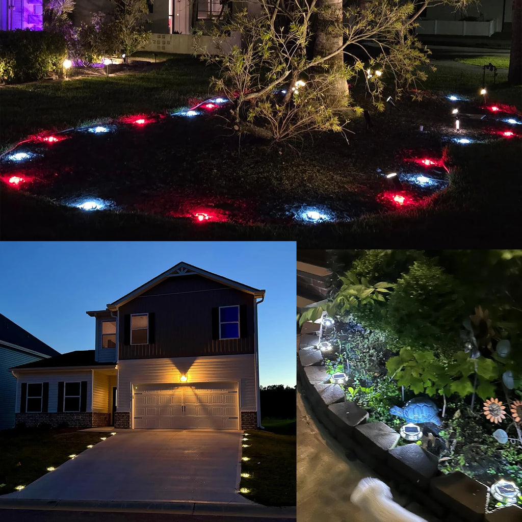 1/2/4PCS RGB Solar Ground Lights Solar Lights Outdoor IP68 Waterproof Solar Powered Landscape Lighting for Garden Yard Pathway
