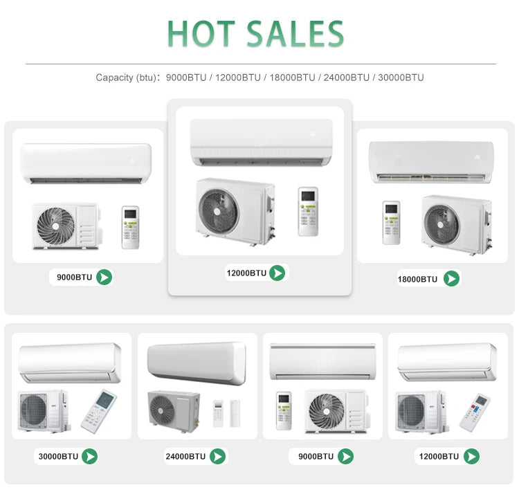 Smart Home AC 9000BTU 12000BTU, High Efficiency Cooling, R32 Gas, Black, CE Certified, Energy Efficient Air Conditioner