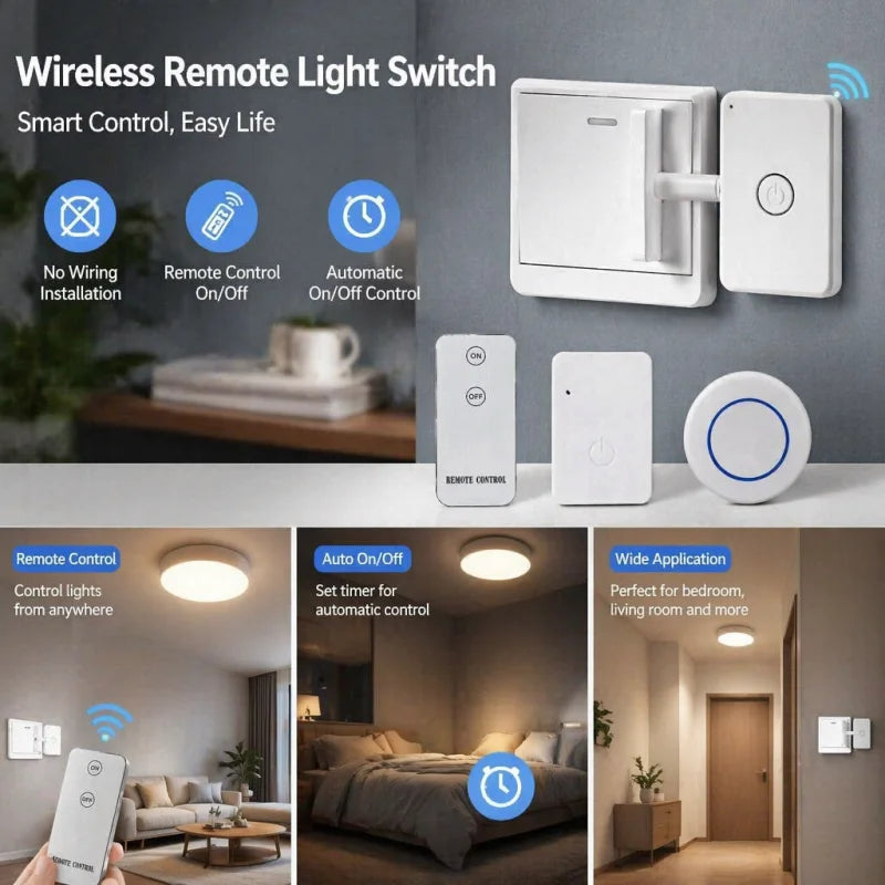 Control Light Off Switchs Button Wiring-Free Wireless Remote Control Turn Off/on Tool Automatic Button Pusher Lazy Remote