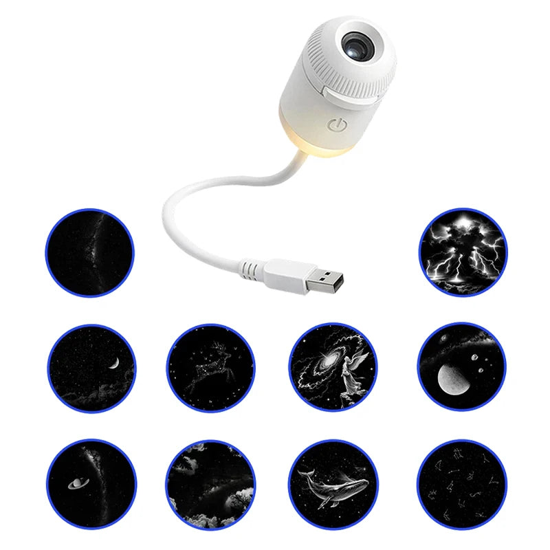 Wireless Galaxy Projection Led Night Light Rechargeable Wall Atmosphere Lamp For Car, Living Room Bedroom Home Decor Lighting
