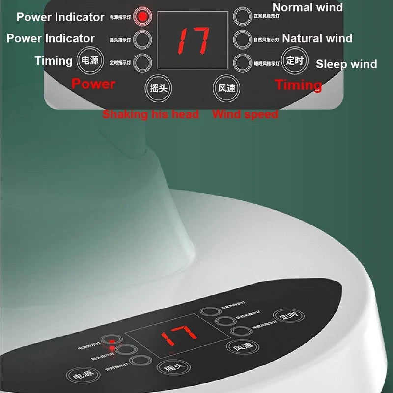 USB Smart Air Circulation Fan Electric Fan Floor Fan Silent Desktop Turbine Dormitory 3 Gear Cooling Timed Electric Fan Summer