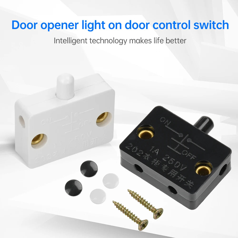 3/1Pcs 250V Automatic Reset Switch Press Touch Door Control Switch Suitable for Storage Cabinets Such as Wardrobes and Cabinets